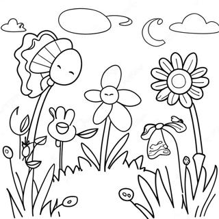 Colorful Flower Garden Coloring Page 38827-32274