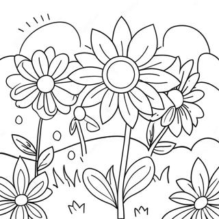 Colorful Flower Garden Coloring Page 38827-32275