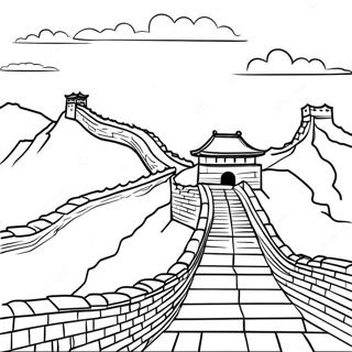 Majestic Great Wall Of China Coloring Page 38857-32285