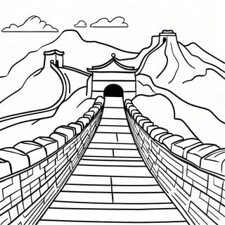 Majestic Great Wall Of China Coloring Page 38857-32286