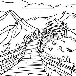 Majestic Great Wall Of China Coloring Page 38857-32288