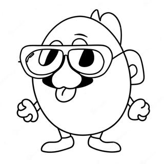 Funny Eggman With Sunglasses Coloring Page 38907-32327