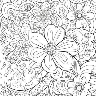 Vintage Grunge Floral Coloring Page 3891-3150