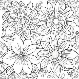 Vintage Grunge Floral Coloring Page 3891-3151