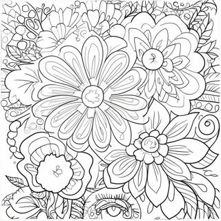 Vintage Grunge Floral Coloring Page 3891-3152