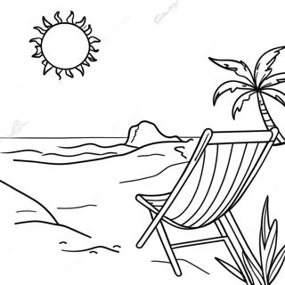 Sunny Beach Goodbye Summer Coloring Page 38937-32349