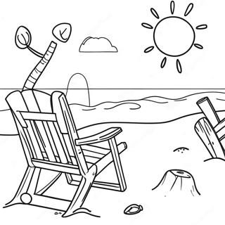 Sunny Beach Goodbye Summer Coloring Page 38937-32351