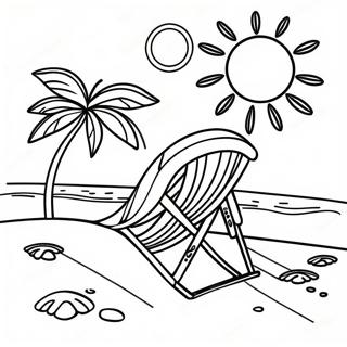 Sunny Beach Goodbye Summer Coloring Page 38937-32352