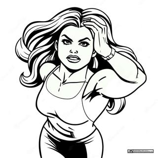 She Hulk In Action Coloring Page 38967-32373