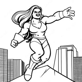 She Hulk In Action Coloring Page 38967-32375