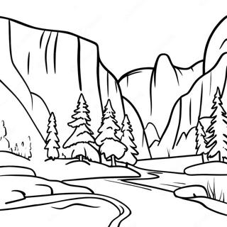 Majestic Yosemite Valley Coloring Page 38987-32385