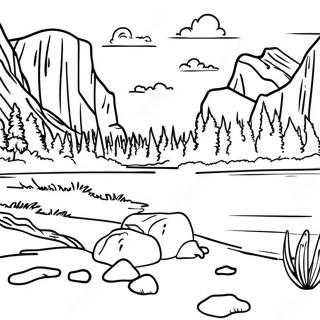 Majestic Yosemite Valley Coloring Page 38987-32386