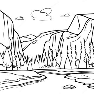 Majestic Yosemite Valley Coloring Page 38987-32387