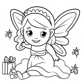 Sparkling Christmas Fairy Coloring Page 39017-32413