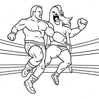 Wwe Wrestler Jumping On Opponent Coloring Page 39037-32432