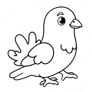 Cute Cartoon Pigeon Coloring Page 39058-32437