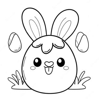 Cute Easter Squishmallow With Bunny Ears Coloring Page 39068-32442