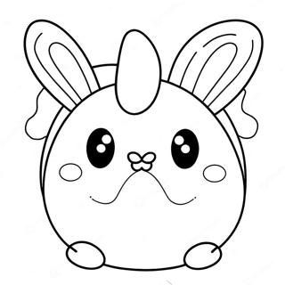 Cute Easter Squishmallow With Bunny Ears Coloring Page 39068-32444