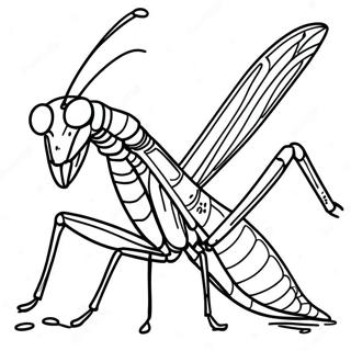 Detailed Praying Mantis Coloring Page 39078-32453