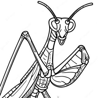 Detailed Praying Mantis Coloring Page 39078-32454