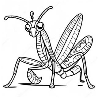 Detailed Praying Mantis Coloring Page 39078-32455