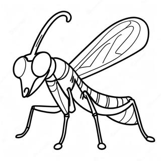 Detailed Praying Mantis Coloring Page 39078-32456