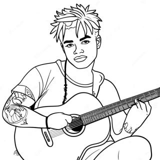 Xxxtentacion With Guitar Coloring Page 39098-32462