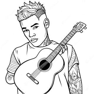 Xxxtentacion With Guitar Coloring Page 39098-32464