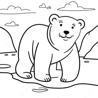 Adventurous Polar Bear Exploring The Arctic Coloring Page 39108-32479