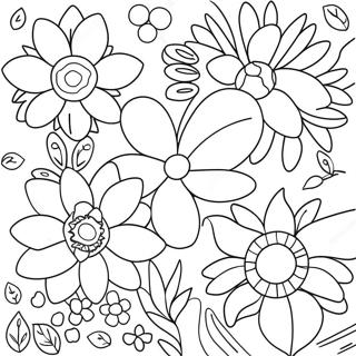 Colorful Spring Flowers Coloring Page 39118-32474