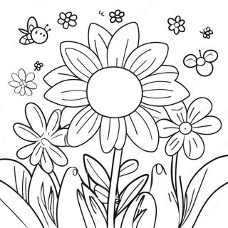 Colorful Spring Flowers Coloring Page 39118-32475