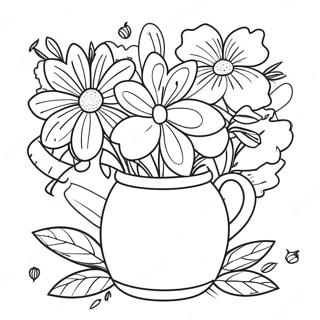 Colorful Spring Flowers Coloring Page 39118-32476