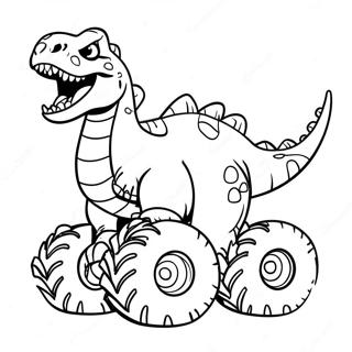 Ferocious Dinosaur Monster Truck Coloring Page 39128-32497