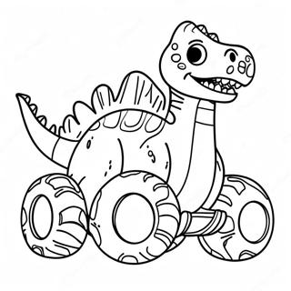 Ferocious Dinosaur Monster Truck Coloring Page 39128-32498