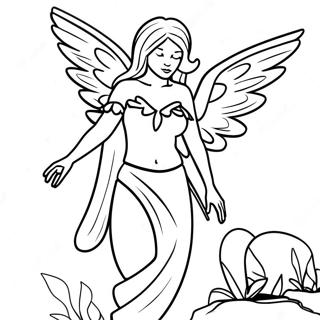 Fallen Angel Fairy Coloring Page 39147-32502