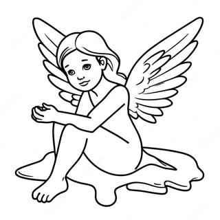 Fallen Angel Fairy Coloring Page 39147-32503