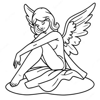 Fallen Angel Fairy Coloring Page 39147-32504