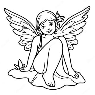 Mystical Fallen Angel Fairy Coloring Page 39148-32510