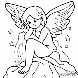 Mystical Fallen Angel Fairy Coloring Page 39148-32511