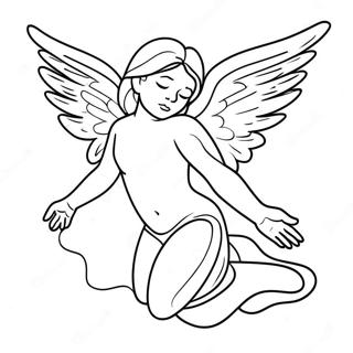 Mystical Fallen Angel Fairy Coloring Page 39148-32512