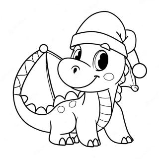 Festive Dragon With Santa Hat Coloring Page 39158-32513