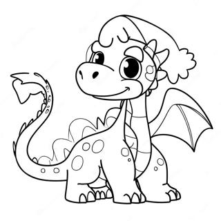 Festive Dragon With Santa Hat Coloring Page 39158-32515