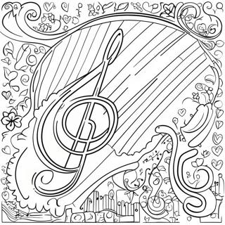 Colorful Music Note Sheet Coloring Page 39198-32546