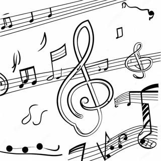 Colorful Music Note Sheet Coloring Page 39198-32548