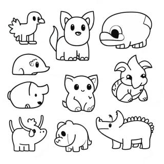 Colorful Pixel Art Animals Coloring Page 3921-3173