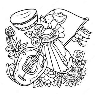 Mexican Independence Day Symbols Coloring Page 39238-32578