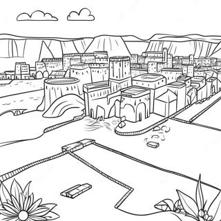 Ancient Mesopotamia Cityscape Coloring Page 39288-32624