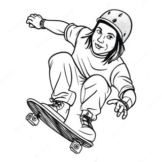 Thrasher Skateboarder Performing Tricks Coloring Page 39298-32626