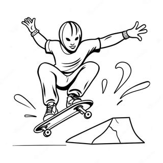 Thrasher Skateboarder Performing Tricks Coloring Page 39298-32627