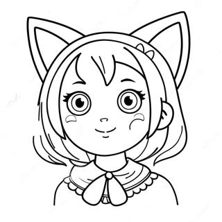 Cute Anime Girl With Cat Ears Coloring Page 392-313